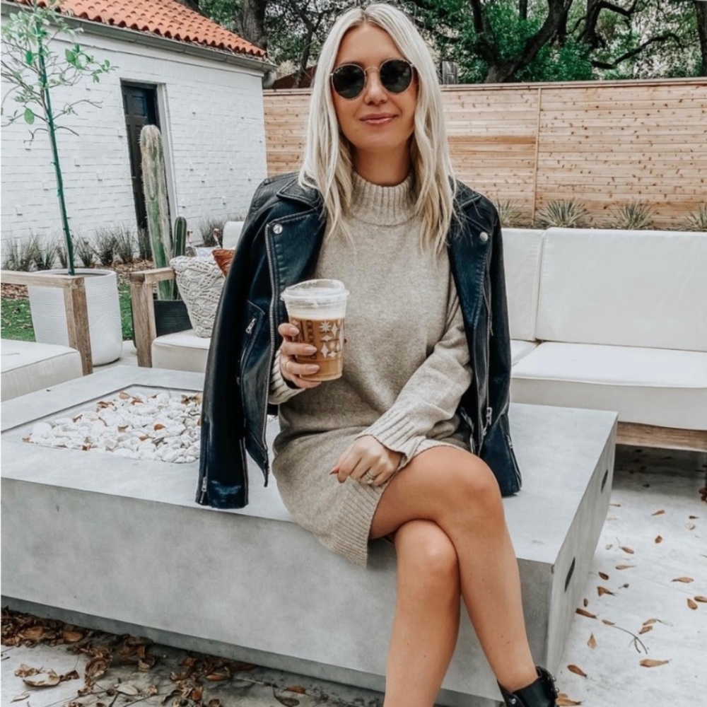 Topshop Black Leather Moto Jacket